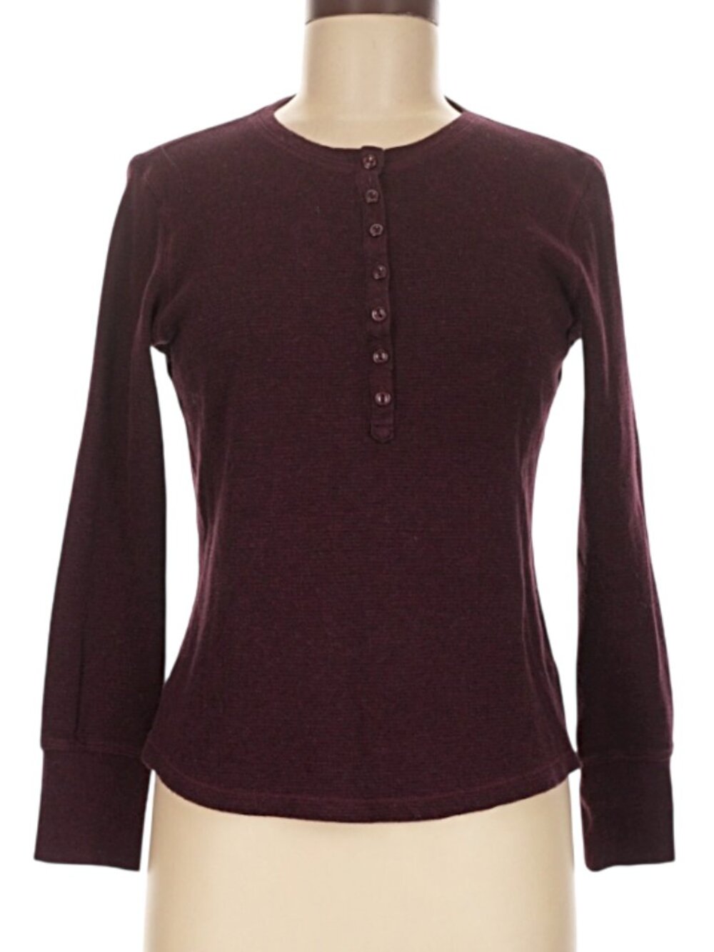 L.L.Bean Long Sleeve Henley Burgundy size medium
